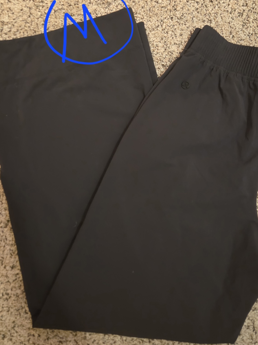 LULULEMON Black Woven Wide Leg High Rise Pants Size MEDIUM
